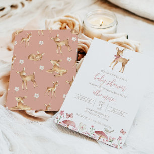 Herten Baby shower Uitnodiging Baby Meisje Uitnodi