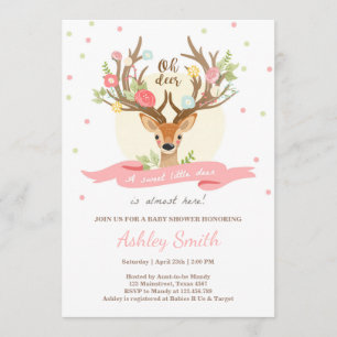 Herten baby shower uitnodiging Woodland Antlers Me