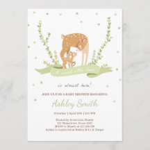 Herten baby shower uitnodiging Woodland Forest die