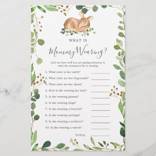 Herten Baby shower Wat draagt mama (Voorkant)