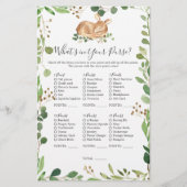 Herten Baby shower Wat zit er in je tas (Voorkant)