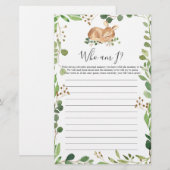 Herten Baby shower Wie ben ik spel (Voorkant / Achterkant)