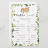 Herten Baby shower Word Scramble spel (Voorkant / Achterkant)