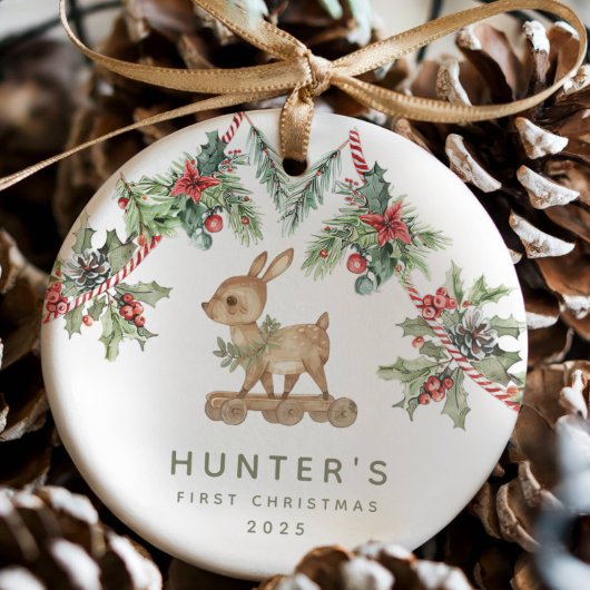 Herten Baby's eerste kerst Keramisch Ornament