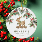 Herten Baby's eerste kerst Keramisch Ornament