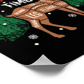 Herten BBQ Grappig Grillen BBQ Pitmaster Christmas Poster (Hoek)