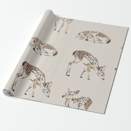  herten beige cadeaupapier (Uitgerold)