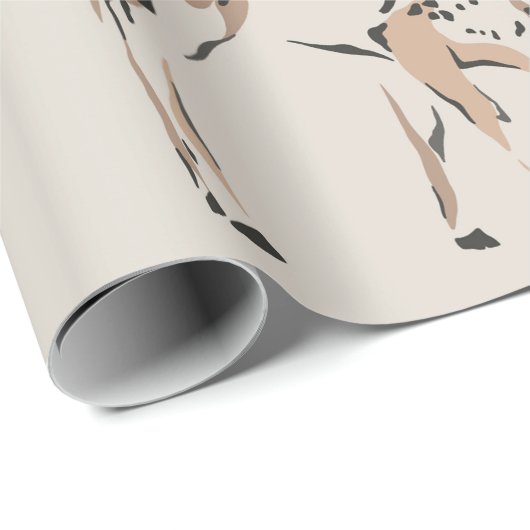  herten beige cadeaupapier (Rol Hoek)