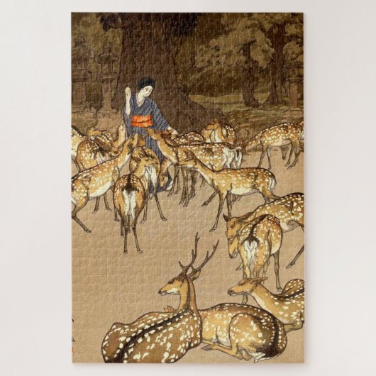 Herten bij het Kasuga Shrine Yoshida Hiroshi 1928 Legpuzzel (Verticaal)