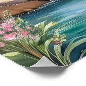 Herten bij Waterfall 2 Poster (Hoek)