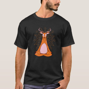 Herten bij yoga voor meditatie en mindfulness t-shirt