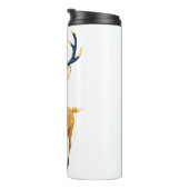 Herten blij speels plezier springen in het bos thermosbeker (Geroteerd rechts)