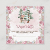 Herten Bloemen Baby shower Luier Raffle Informatiekaartje (Voorkant)