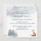 Herten, blokhut Christmas Party Flat Wenskaart Kaart (Achterkant)