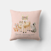 Herten Boho Baby Meisje Geboorte Info Waterverf Wo Kussen (Achterkant)