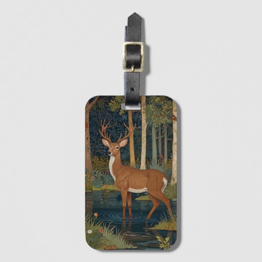  herten Boho Woodland Forest groen Bagagelabel (Voorkant (verticaal))