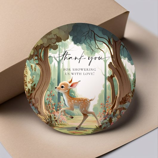 Herten Bos Baby Shower Ree Ronde Sticker