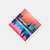 Herten bos berg aurora borealis servet (Hoek)