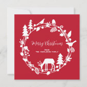 Herten Bos krans Kerstmis Feestdagenkaart (Voorkant)