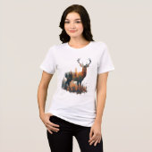 Herten Bos Silhouet – Bella+Canvas Dames Tri- Tri-Blend Shirt (Voorkant volledig)