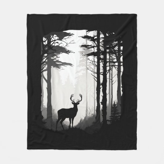 Herten Bos Wildlife Fleece Deken (Voorkant)