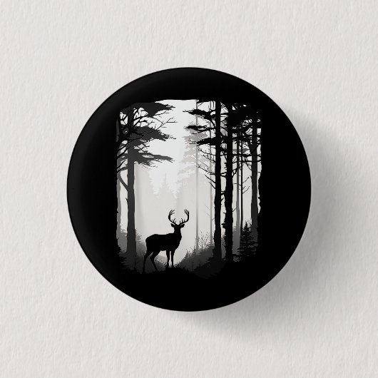 Herten Bos Wildlife Ronde Button 3,2 Cm (Voorkant)