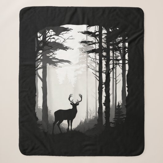 Herten Bos Wildlife Sherpa Deken (Voorkant)