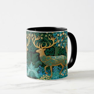 Herten & bos William Morris stijl schilderkunst Mok