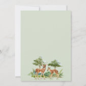 Herten bosdieren baby shower kaart (Achterkant)