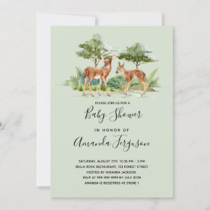 Herten bosdieren baby shower kaart