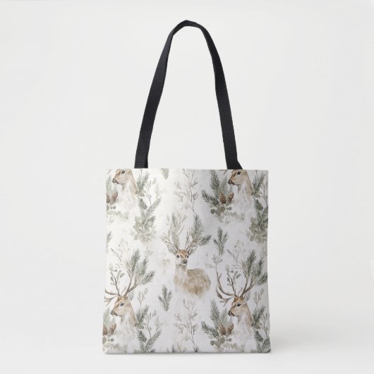 Herten Bosland Kerst Tote Bag (Voorkant)
