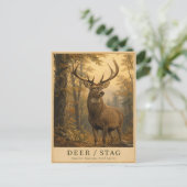 Herten Bosland VINTAGE Briefkaart (Staand voorkant)