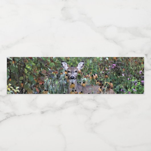 Herten browsen na de vorst waterfles etiket (Enkel label)