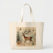 Herten Buck Forest Scene Kerst Canvas tas (Voorkant)