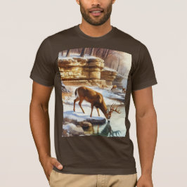 Herten Buck in de winter Wildlife T-shirt