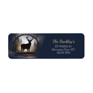 Herten Buck Silhouet retour adreslabels Etiket