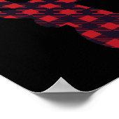 Herten Buck Silhouet Rood Plak Matching Kerstmis Poster (Hoek)