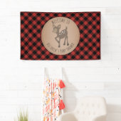 Herten Buffalo Plaid Baby shower Welkom Spandoek (Insitu)