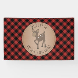 Herten Buffalo Plaid Baby shower Welkom Spandoek