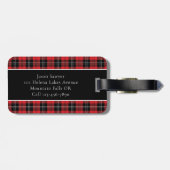 Herten Buffel Plaid Rood Zwart Monogram Bagagelabel (Achterkant horizontaal)