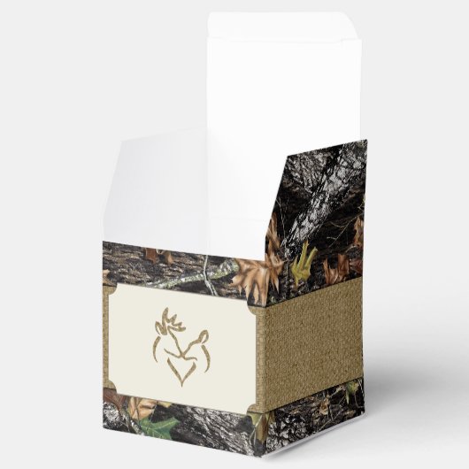 Herten burlap jacht camo bruiloft gunst dozen bedankdoosjes (Geopend)