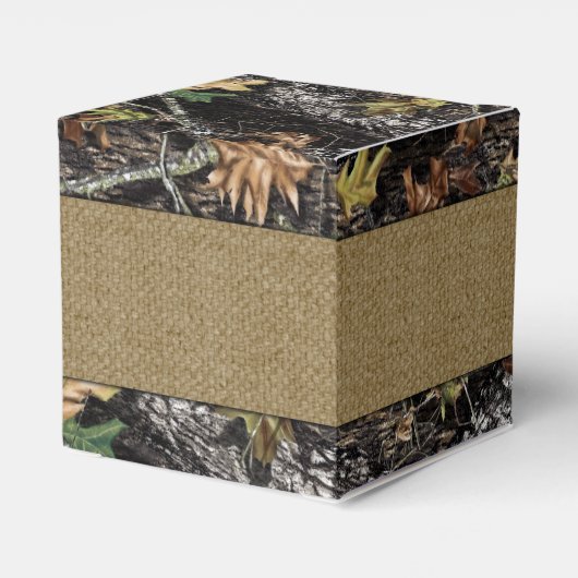 Herten burlap jacht camo bruiloft gunst dozen bedankdoosjes (Achterkant)