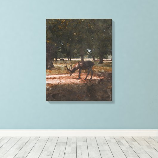 Herten Canvas Afdruk (Insitu (Houten vloer))