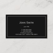 Herten Classic ingelijst Plain Black Professional Visitekaartje (Achterkant)