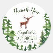 Herten dank u ronde sticker (Voorkant)