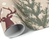 Herten dennenboom Vakantie Kerstmis Wapping Papier (Rol Hoek)