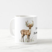 Herten die Bloemen dragen Koffiemok (Voorkant links)