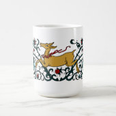 herten die door bloemenbladeren lopen koffiemok (Center)