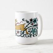 herten die door bloemenbladeren lopen koffiemok (Voorkant rechts)