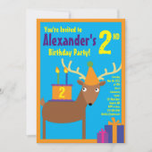 Herten Dieren Kinderverjaardagsfeest Uitnodigingen (Voorkant)